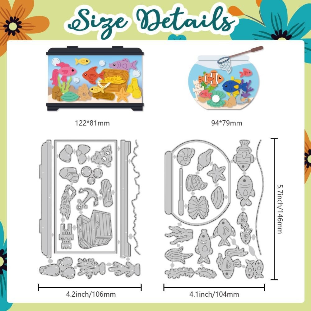 Aquarium Fish Bowl - Fish Tank Die Cuts Carbon Steel