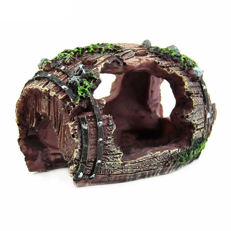 Aquarium Fish Hideout - Aquarium Artificial Barrel Cave Resin Ornaments