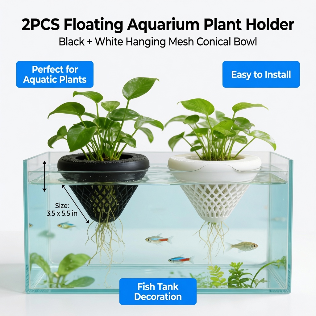 2PCS Floating Aquarium Plant H - Aquarium Fish Hideout recension och pris