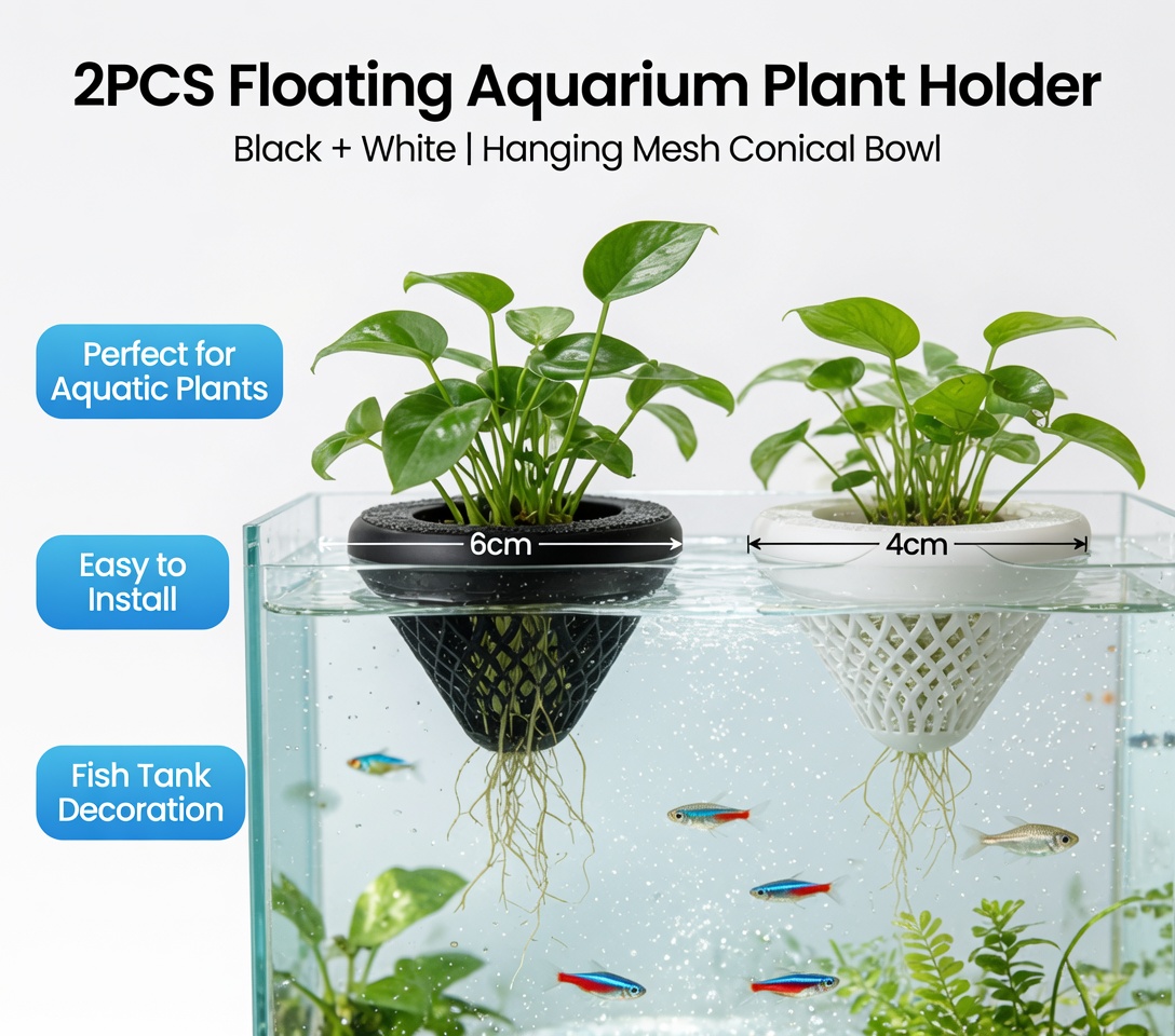 2PCS Floating Aquarium Plant H - Aquarium Fish Hideout recension och pris