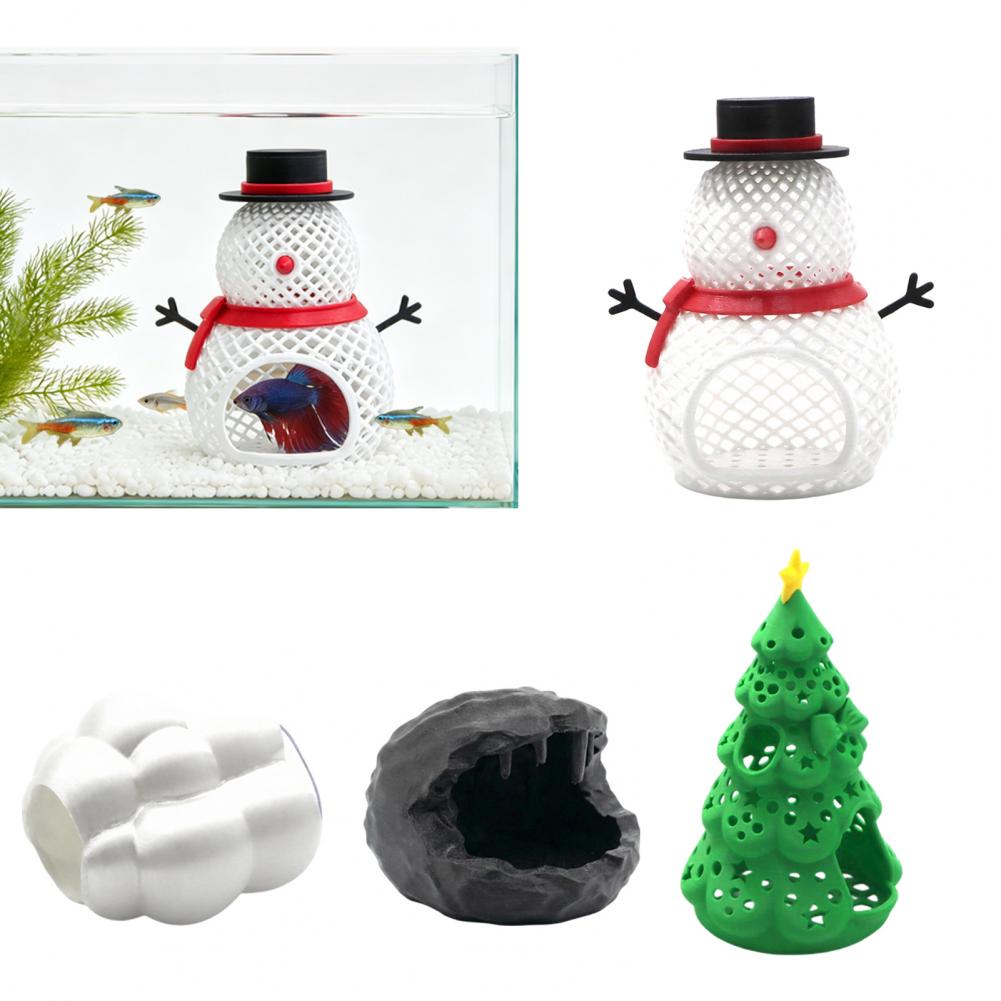 Fish Tank Decorations Christma - Aquarium Fish Hideout recension och pris