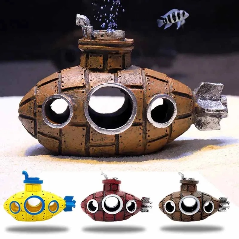 Resin Submarine Ornaments Aqua - Aquarium Fish Hideout recension och pris