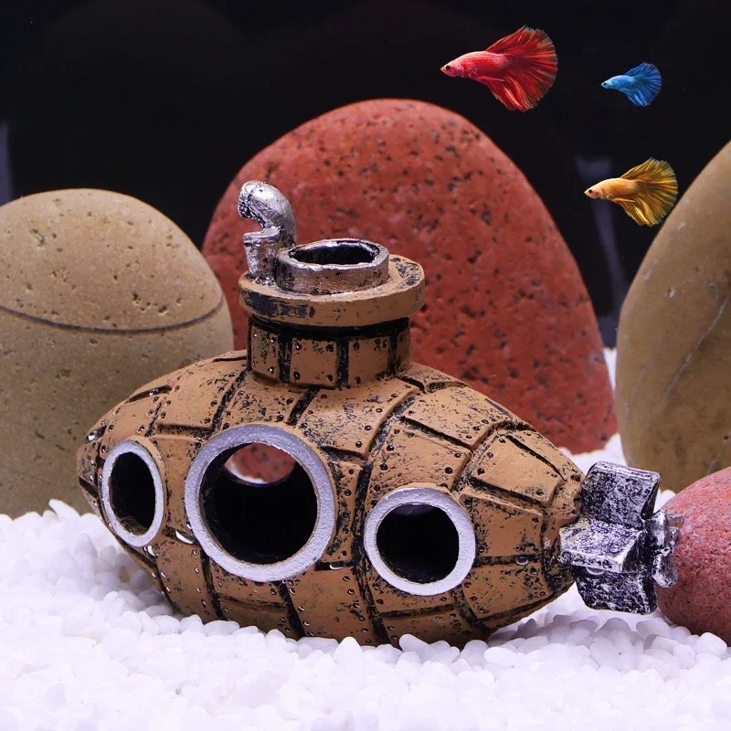 Resin Submarine Ornaments Aqua - Aquarium Fish Hideout recension och pris