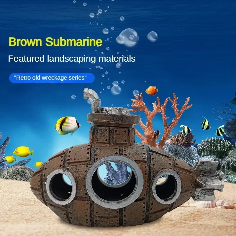 Resin Submarine Ornaments Aqua - Aquarium Fish Hideout recension och pris