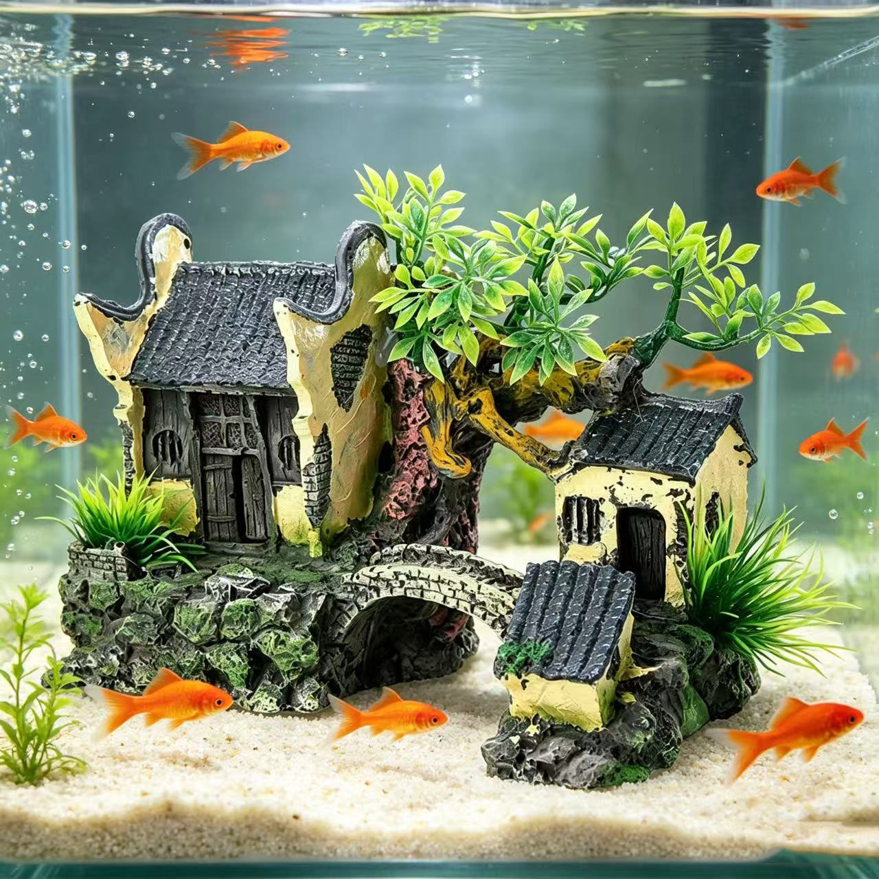 Fish Tank Artificial Landscape - Aquarium Fish Bridge recension och pris